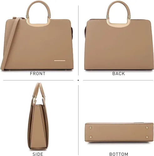 Vista 3 de Bolso de mano para mujer con asa superior, bolso de hombro, bolso tipo tote, cartera con billetera a juego
