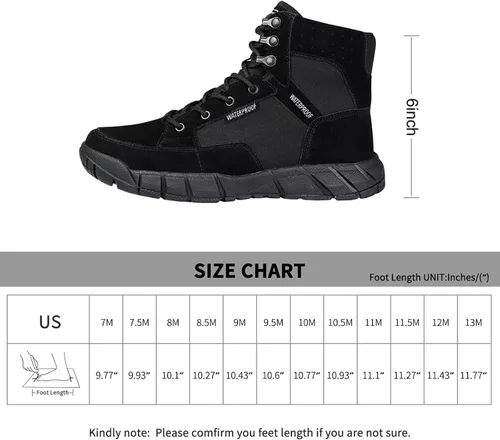 Vista 7 de FREE SOLDIER Waterproof Hiking Work Boots Men's Tactical Boots 6 Inches Lightweight Military Boots Breathable Desert Boots