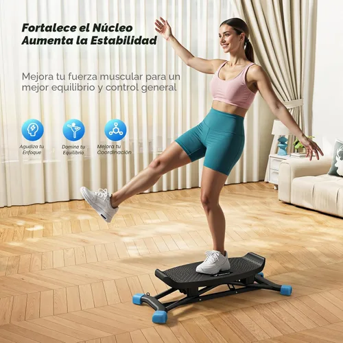 Vista 3 de MERACH Balance Board for Adults, Rocking Stepper with Resistance Bands, Portable Wobble Board Featuring LCD Monitor, 300 lbs Capacity Ski Balance
