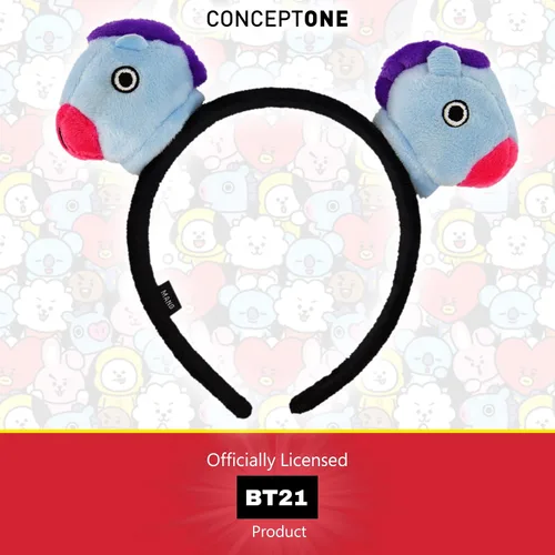 Vista 27 de Concept One BT21 LINE FRIENDS - Diadema bordada de felpa 3D para mujer, Chimmy