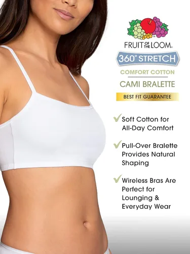 Vista 3 de Fruit of the Loom 2-Pack, front-close espalda cruzada Sport Bras