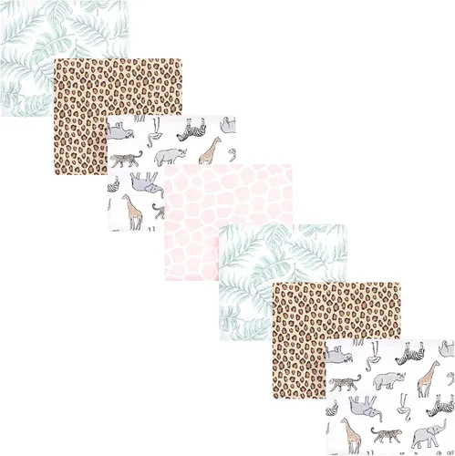 Vista 110 de Hudson Baby Unisex Baby Cotton Flannel Receiving Blankets Bundle, Neutral Woodland Pals, One Size (Pack of 2)