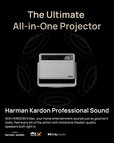 Vista 6 de XGIMI Horizon S Max 2024 Nuevo proyector 4K, proyector portátil IMAX Enhanced, Dolby Vision, 3100 lúmenes ISO, 110% BT.2020, soporte flexible