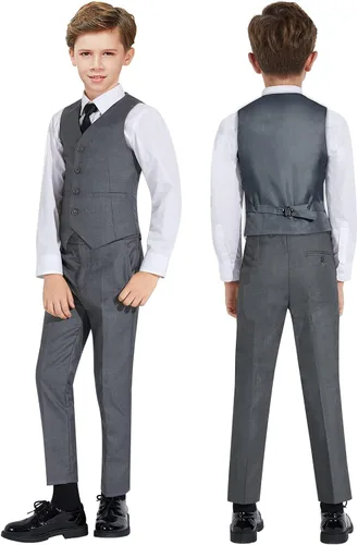 Vista 3 de Almighty Magic Traje formal para niño 5 piezas ajustado traje de vestir con anillo