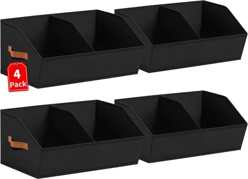 Vista 11 de Homsorout Organizadores de Armario y Contenedores de Almacenamiento - Paquete de 4 Contenedores de Almacenamiento Plegables Divididos Trapezoidales