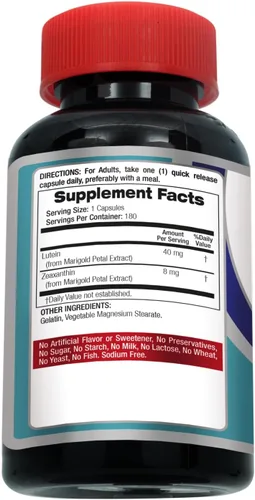 Vista 2 de FITO MEDIC'S Lab Luteína 180 Cápsulas 40 mg Suplementos de Luteína 40 mg Luteína y zeaxantina Extracto Concentrado Luteína 40 mg