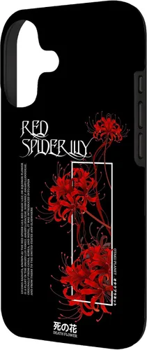 Vista 2 de Funda de estética de anime japonés rojo lirio en suave grunge para iPhone 17