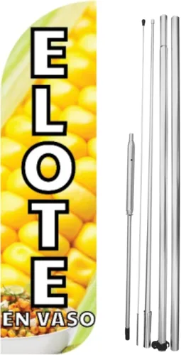 Vista 4 de Elote Asado King Size Swooper - Letrero de bandera