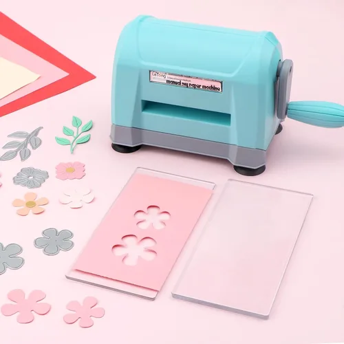 Vista 3 de BAOFALI Mini máquina de troquelado manual; máquina portátil de troquelado y estampado en relieve para bricolaje, troquelado, tarjetas de papel