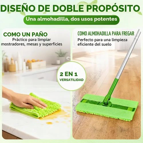 Vista 3 de FIXSMITH Almohadillas reutilizables para mopa compatibles con Swiffer Sweeper y todas las trapeadoras planas de 10 a 12 pulgadas, paquete de 8