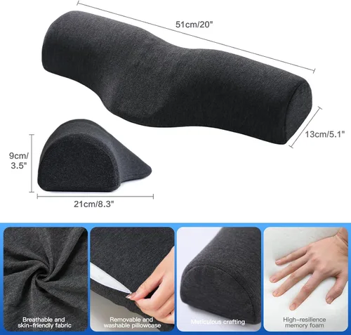 Vista 7 de Almohada cervical cervical para dormir, almohada cervical para aliviar el dolor de cuello, diseño ergonómico con soporte de columna cervical.