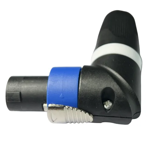 Vista 8 de CESS Conectores adaptador de cable Speakon en ángulo recto de codo, 4 polos en forma de L de alta carga para altavoz, bloqueo giratorio compatible