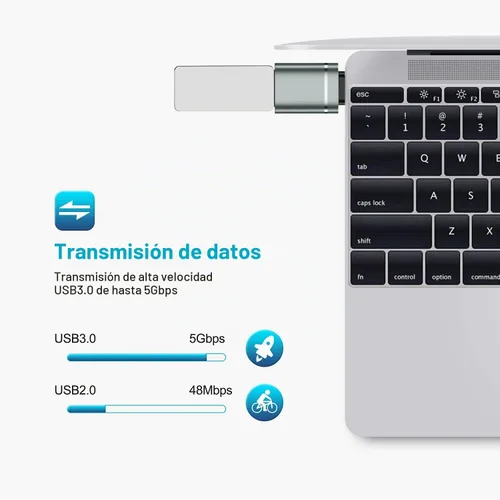Vista 4 de Adaptador USB C a USB, paquete de 3 adaptadores USB C macho a USB 3.0 hembra Compatibilidad para iMac 2021 para iPad Pro 2021 para MacBook Pro 2020