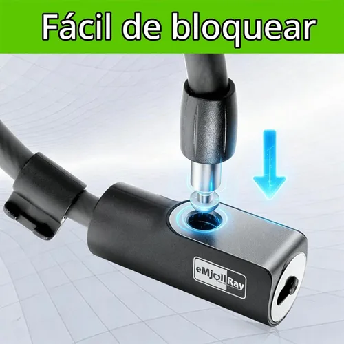 Vista 4 de Bloqueo de scooter de 4 pies – Bloqueo de cable antirrobo con soporte de montaje, se adapta a scooter eléctrico, bicicleta de carretera, bicicleta