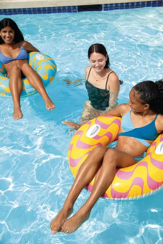 Vista 5 de INTEX Tubo inflable 59256 Wavy Dreams: asas de agarre resistentes, 36 pulgadas de diámetro, capacidad de peso de 132 libras, un tubo, el color puede