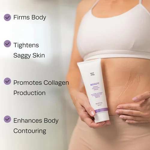 Vista 2 de Hot Vita Sculpt Gel corporal para reafirmar y suavizar la piel, gel ligero con cafeína, ácido hialurónico y vitamina C, ayuda a mejorar
