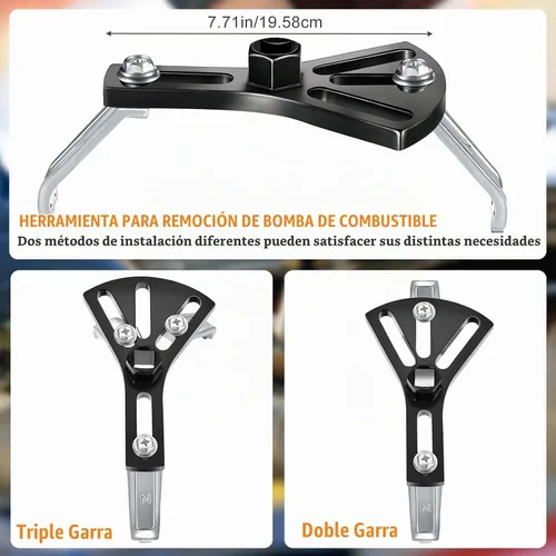 Vista 4 de Frienda 3 piezas universal de extracción de bomba de combustible herramientas de extracción de bomba de combustible ajustable módulo de anillo llave