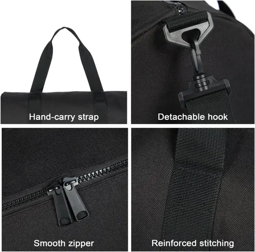 Vista 3 de Pequeña bolsa de gimnasio para mujeres y hombres, bolsa de deporte de fitness, bolsa de entrenamiento ajustable, correa de hombro desmontable
