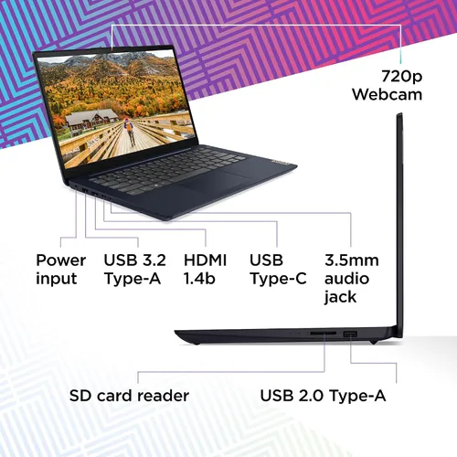 Vista 5 de Lenovo IdeaPad 3 portátil, pantalla FHD de 14.0 pulgadas, procesador AMD Ryzen 5 5500U, 8 GB de RAM, 256 GB de almacenamiento, gráficos AMD Radeon