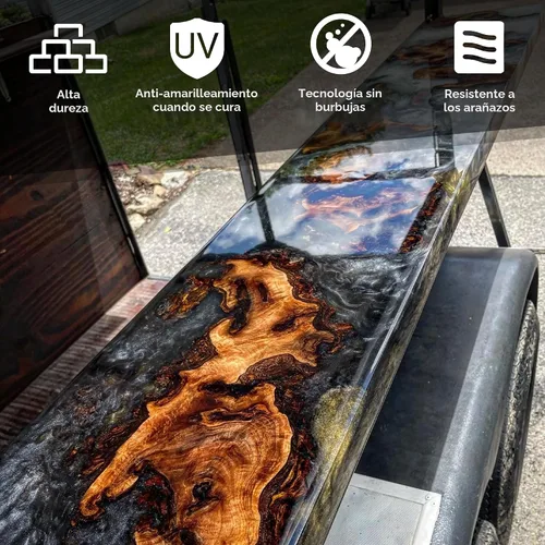 Vista 3 de Superclear - Kit de taza de resina epoxi de 1 galón, capa 1:1 transparente Self-leveling coating for bar tops, countertops, tumblers & wood.