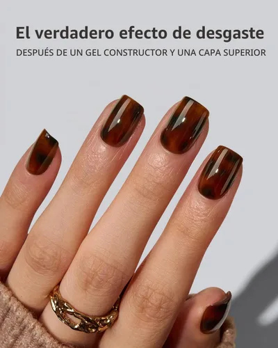 Vista 2 de BTArtboxnails Press On Nails, Extra Short Tortoise Shell Fake Nails, 96Pcs