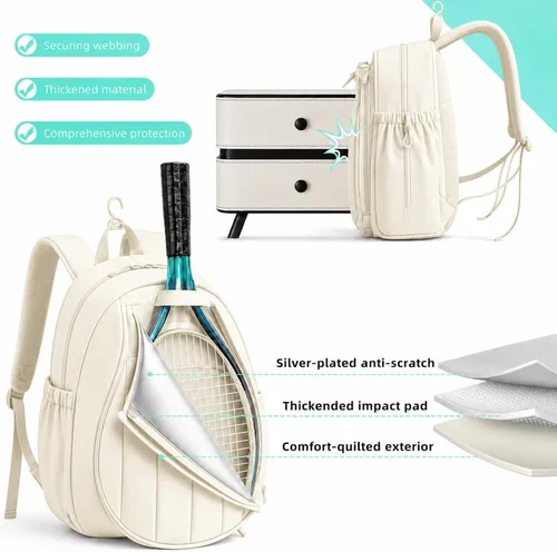 Vista 3 de Pickleball Backpack, Large Sports Bag with Shoe Compartment, for Men and Women