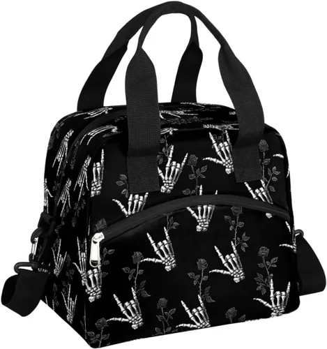 Vista 40 de Pardick Bolsa de almuerzo aislada con diseño de galaxia colorida para mujeres y hombres y adultos, con purpurina, grande, hielera, térmica A01