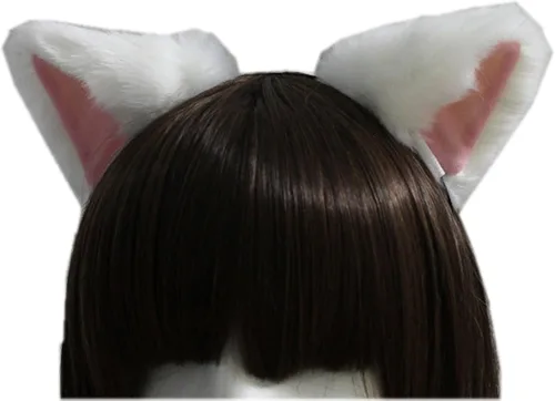 Vista 2 de E-TING - Diadema de pelo largo con orejas de gato para cosplay