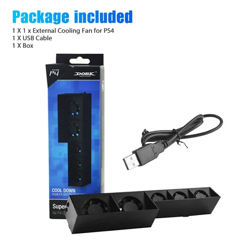 Vista 7 de Linkstyle PS4 Cooling Fan, USB External Cooler 5 Fan Turbo Temperature Control Cooling Fans for Sony Playstation Gaming Console