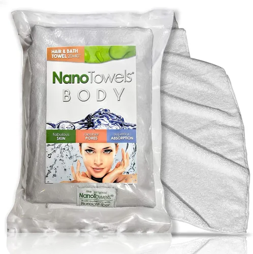 Vista 7 de Nano Towels Toalla de baño corporal y ducha. Enorme y súper absorbente. Elimina la suciedad, el aceite y los cosméticos. Úsalo como toalla de lujo