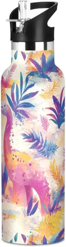 Vista 8 de Trendy Sunflower Oil Painting Style Leak Proof & BPA Free Sports Insulated Water Bottle With Straws Leak-proof Hot & Cold Double Walled for