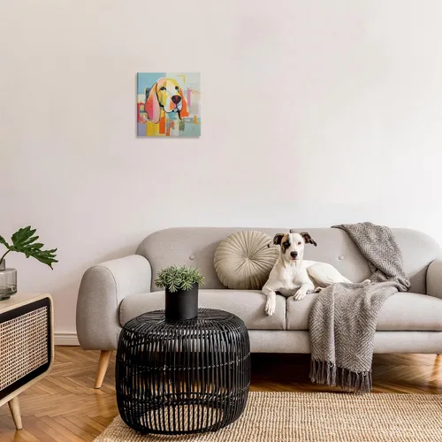 Vista 4 de Stupell Industries Lienzo de retrato abstracto de perro por Irena Orlov Stupell Industries 17 x 17 Inches, Easy to Hang and Sturdy, Made in USA