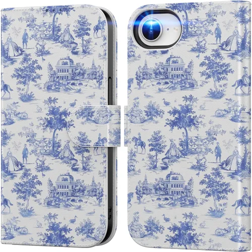 Vista 97 de DEENAKIN Funda tipo cartera para iPhone 15 con tarjetero + clip para efectivo, bloqueo RFID, protección contra caídas de grado militar y obras