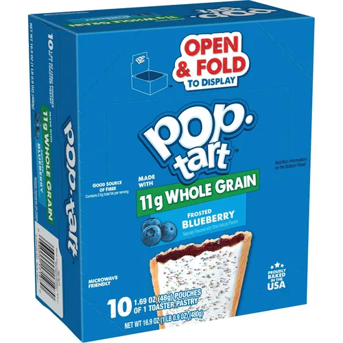 Vista 7 de Pop-Tart hecha con pasteles de grano entero, tostadora, arándano esmerilado, 1.76 onzas (120 unidades)