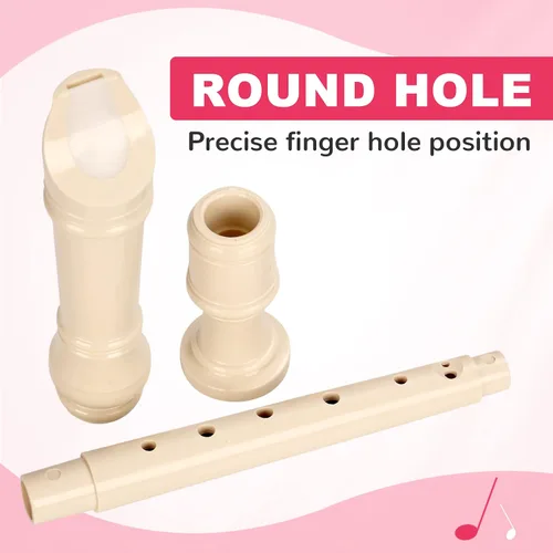Vista 3 de CONJURER Grabadora soprano para niños y estudiantes, 10 unidades, flauta alemana de 8 agujeros, para principiantes, con varilla de limpieza y bolsa