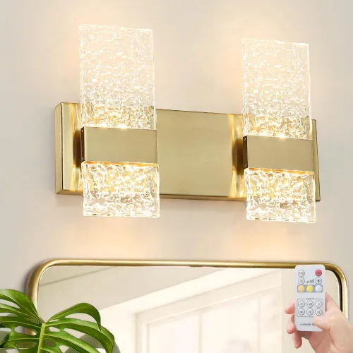 Vista 11 de Lámpara de tocador de baño moderna de cromo de 4 luces, elegantes accesorios de iluminación de baño de LED de cromo sobre espejo, accesorios