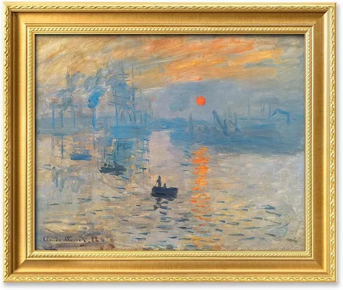 Vista 160 de IPIC - Reproducción artística de los lirios de agua de Claude Monet 1906, impresiones giclée coinciden con el marco dorado clásico, arte de pared