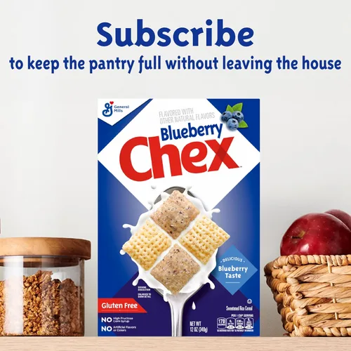 Vista 8 de Cereal de Arándanos Chex, Cereal para el desayuno sin gluten, hecho con grano integral, 12 onzas 0.35 onzas de grano entero por porción, buena