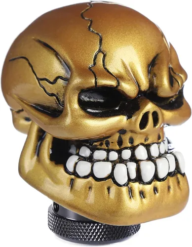 Vista 14 de Pomo de cambios con forma de calavera para palanca de cambios de coche, color beige, ajuste universal para la mayoría de las transmisiones manuales