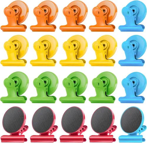 Vista 20 de VNDUEEY Paquete de 6 imanes para refrigerador, imanes para refrigerador, clips magnéticos negros, imanes para pizarra blanca, clips magnéticos