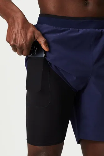 Vista 2 de Fabletics The Fundamental - Pantalón corto para hombre (forro), entrenamiento, correr, entrenamiento, gimnasio, yoga, ultraligero, atlético