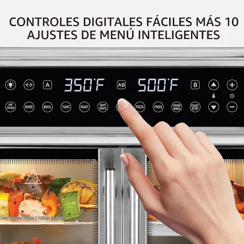 Vista 3 de Kalorik Horno freidora de aire serie MAXX Trio Flex de 26 cuartos de galón con controles digitales Puerta de fácil visión y 14 ajustes