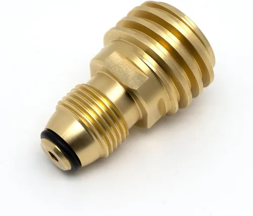 Vista 2 de VANCOCO Adaptador de tanque de propano de latón POL a QCC1/Type1, antiguo a nuevo, para válvula de servicio de tanque POL LP a manguera QCC1/Type1