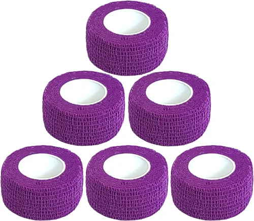 Vista 23 de Baisunt Paquete de 6 vendajes cohesivos de 1 pulgada, cinta autoadhesiva autoadhesiva autoadhesiva transpirable para muñeca, tobillo, deportes, Negro