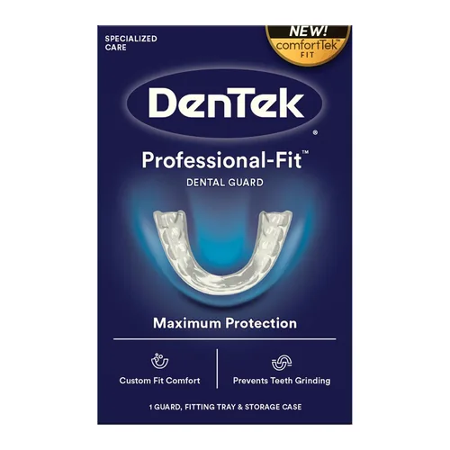 Vista 2 de DenTek Protector dental de ajuste profesional, protector bucal para rechinar dientes por la noche, 1 unidad FDA-Cleared, Mouth Guard for Grinding