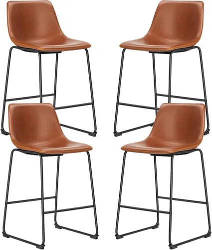 Vista 10 de OLIXIS 26" Counter Height Bar Stools Set of 2 for Kitchen Negro