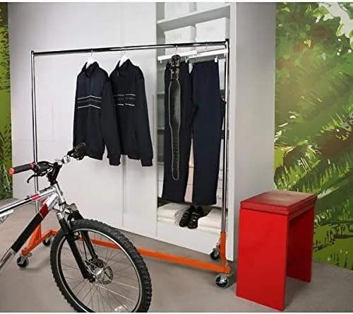 Vista 4 de Only Hangers Perchero resistente de grado comercial Z con base naranja. Diseñado para soportar hasta 400 libras