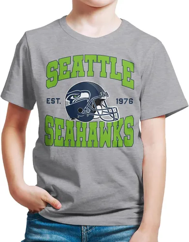 Vista 32 de Junk Food Clothing x NFL - Casco de equipo - Camiseta de manga corta para niños y niñas con licencia oficial de la NFL