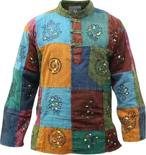 Vista 3 de Shopoholic Fashion Camisa hippie patchwork lavado a la piedra