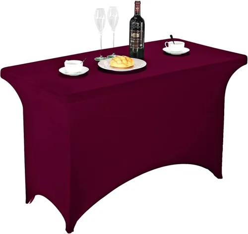 Vista 174 de FORLIFE - Funda de mesa de elastano, mantel ajustado de 4 pies para mesas rectangulares, funda elástica para patio, universal para bodas, banquetes